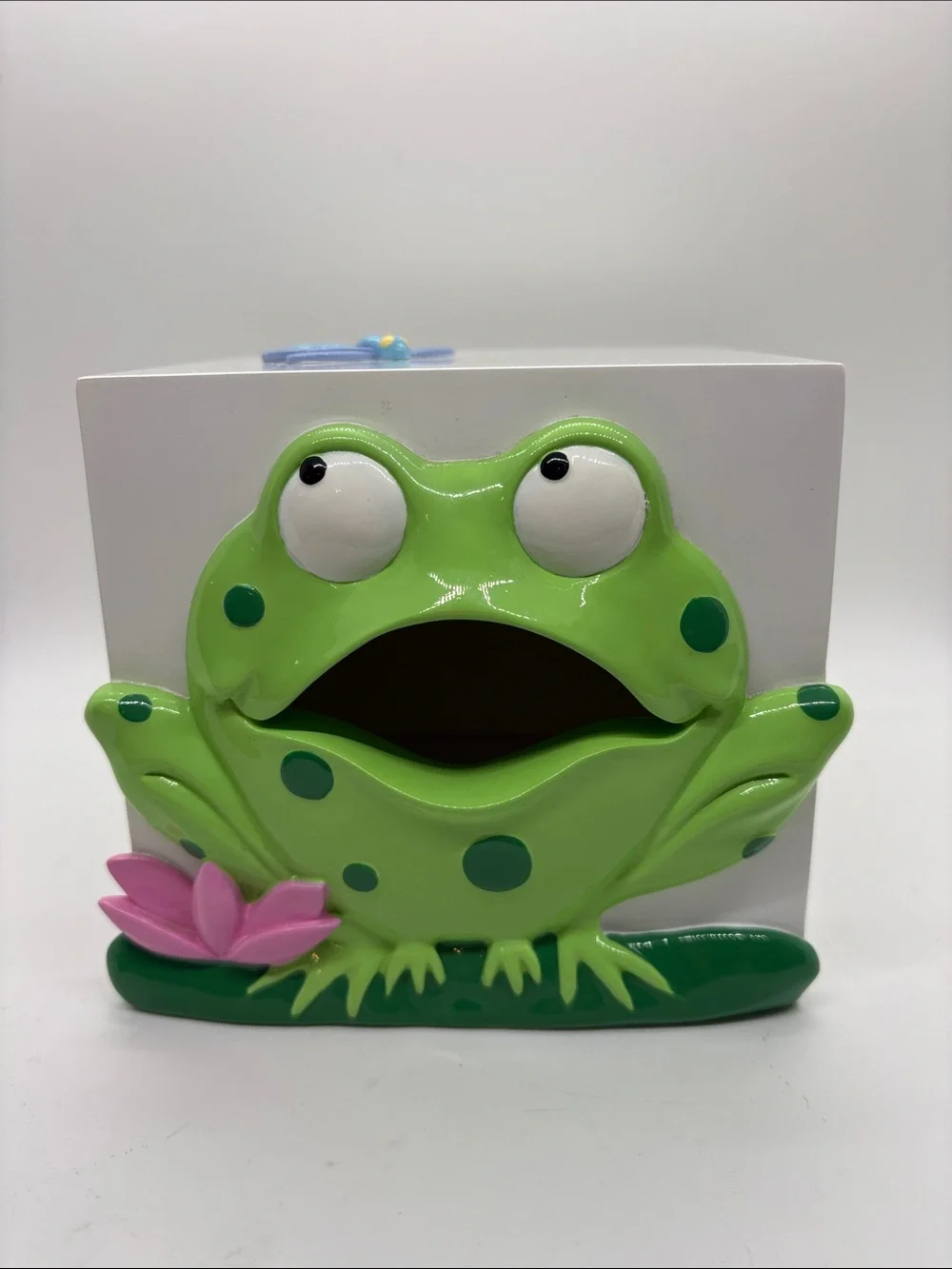 Green Frog Animal Tissue Box Cover Vintage.